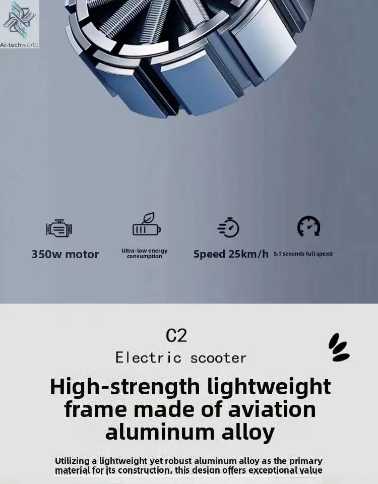Folding electric bicycle, small, ultra-light and portable, transportation lithium batteries help drive battery cars Ai-TechWorld 