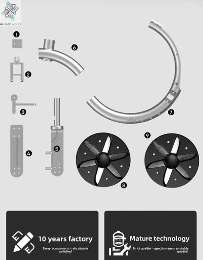 Folding electric bicycle, small, ultra-light and portable, transportation lithium batteries help drive battery cars Ai-TechWorld 