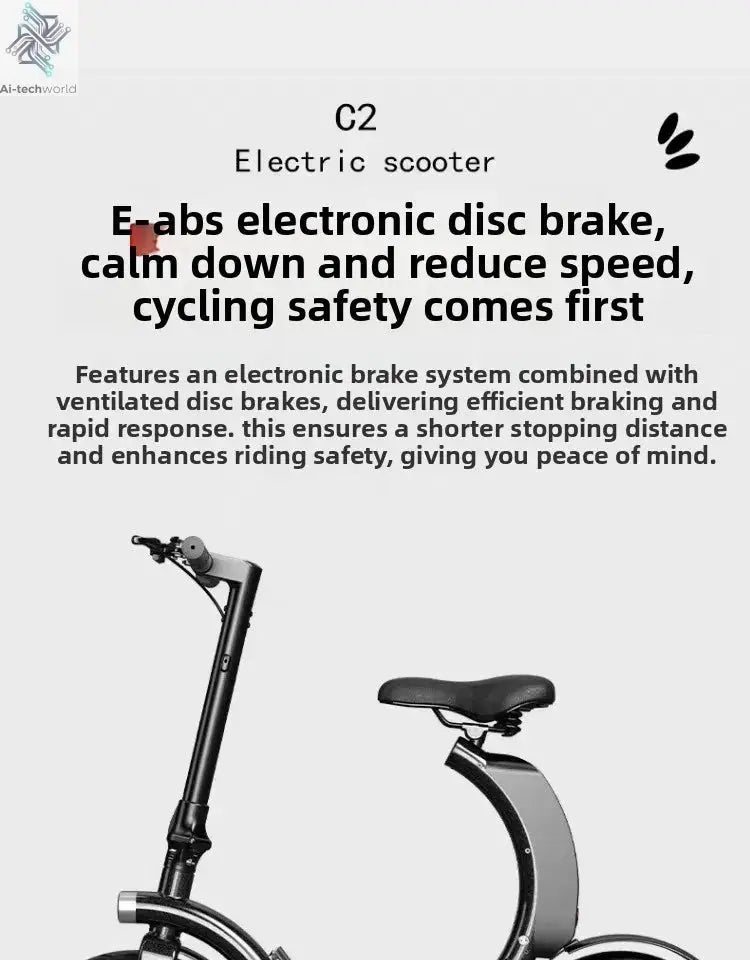 Folding electric bicycle, small, ultra-light and portable, transportation lithium batteries help drive battery cars Ai-TechWorld 