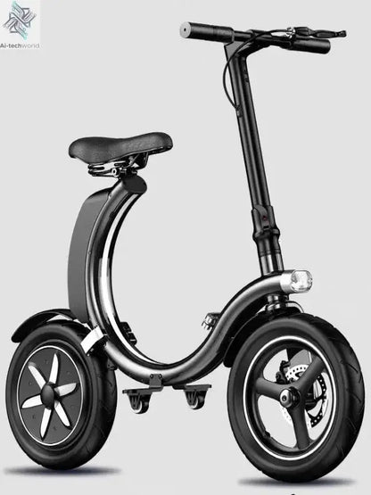 Folding electric bicycle, small, ultra-light and portable, transportation lithium batteries help drive battery cars Ai-TechWorld 