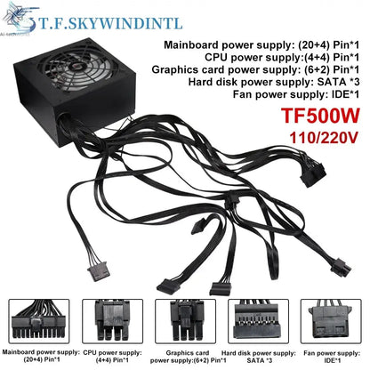 Fonte 500w PSU12V PC Power Sources For Office 500W 24pin ATX Computer Power Supply PSU 500W PC Gaming Power PC Gamer Source Game Ai-TechWorld 