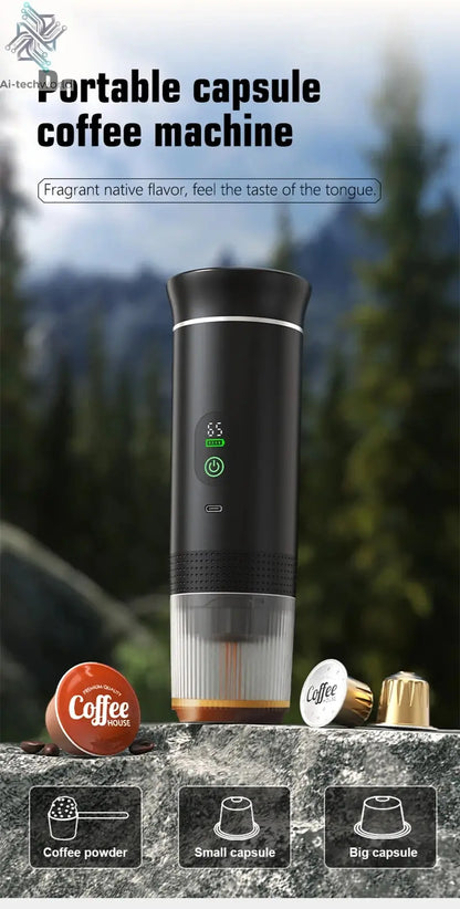 Foombthe Portable Espresso Coffee Machine With Digital Display 3-in-1 Capsule Coffee Maker for Car & Home Camping Coffee Maker Ai-TechWorld 