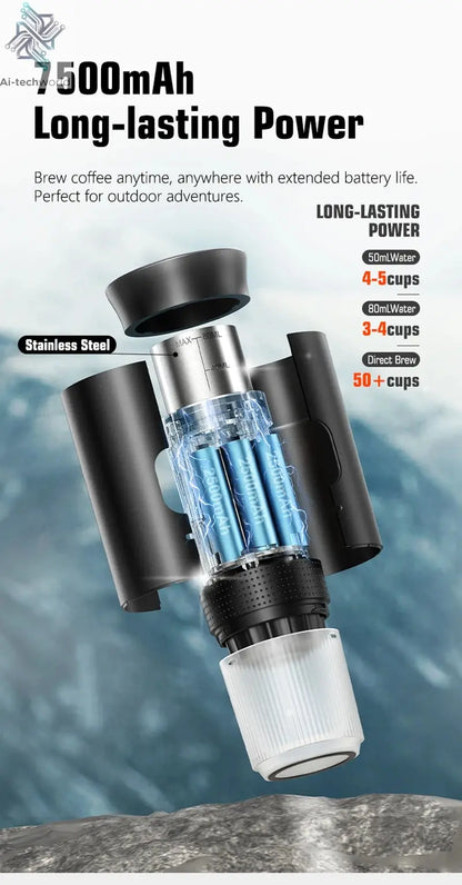 Foombthe Portable Espresso Coffee Machine With Digital Display 3-in-1 Capsule Coffee Maker for Car & Home Camping Coffee Maker Ai-TechWorld 