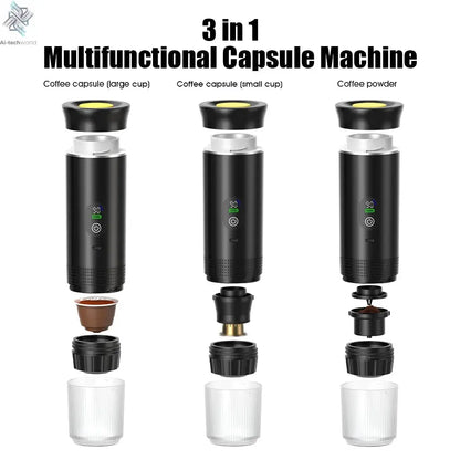 Foombthe Portable Espresso Coffee Machine With Digital Display 3-in-1 Capsule Coffee Maker for Car & Home Camping Coffee Maker Ai-TechWorld 