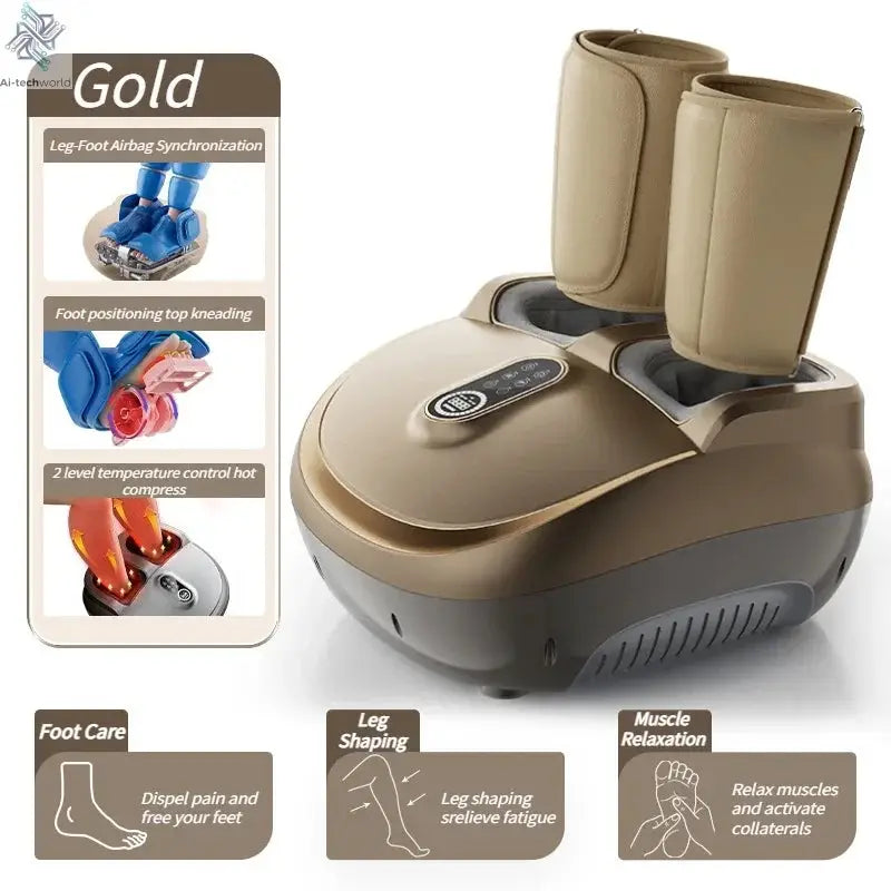 Foot Massage Machine Multifunctional Electric Kneading Heating Roller 8D Airbag Compress Foot Calf Massager For Health Care Gift Ai-TechWorld 
