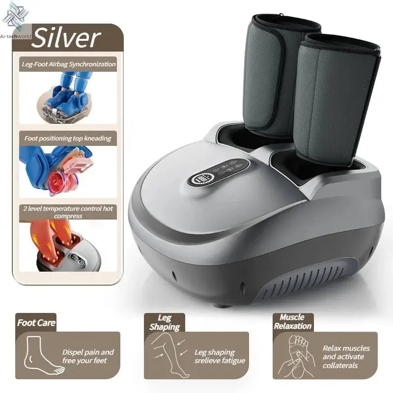 Foot Massage Machine Multifunctional Electric Kneading Heating Roller 8D Airbag Compress Foot Calf Massager For Health Care Gift Ai-TechWorld 