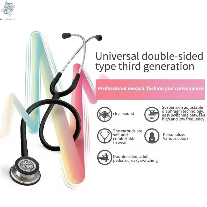 For Littmann Classic III Stethoscope Dual Head Professional Medical Tunable Diaphragm Stethoscope For Doctor Health Care Ai-TechWorld 