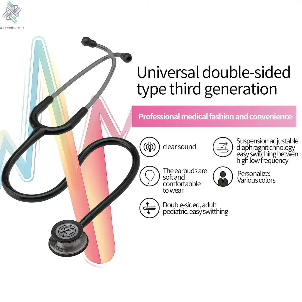 For Littmann Classic III Stethoscope Dual Head Professional Medical Tunable Diaphragm Stethoscope For Doctor Health Care Ai-TechWorld 