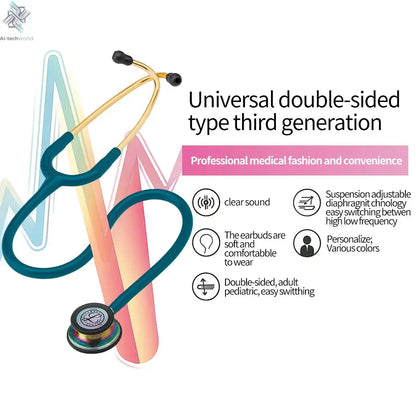 For Littmann Classic III Stethoscope Dual Head Professional Medical Tunable Diaphragm Stethoscope For Doctor Health Care Ai-TechWorld 