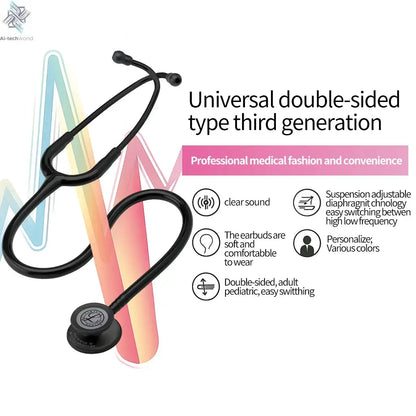 For Littmann Classic III Stethoscope Dual Head Professional Medical Tunable Diaphragm Stethoscope For Doctor Health Care Ai-TechWorld 