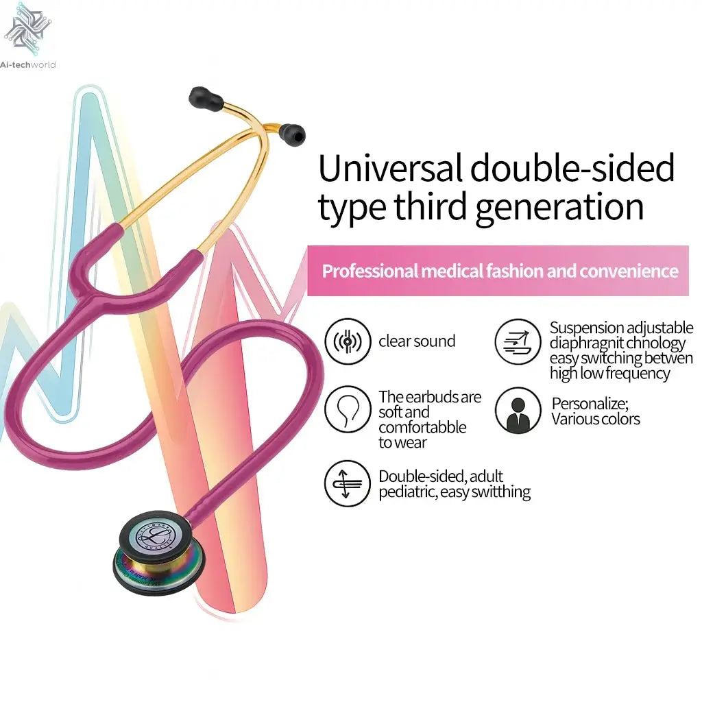 For Littmann Classic III Stethoscope Dual Head Professional Medical Tunable Diaphragm Stethoscope For Doctor Health Care Ai-TechWorld 