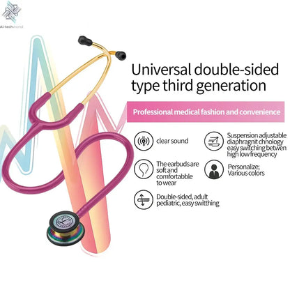 For Littmann Classic III Stethoscope Dual Head Professional Medical Tunable Diaphragm Stethoscope For Doctor Health Care Ai-TechWorld 