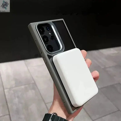 For Magsafe Hidden Holder Clear Case For Samsung Galaxy S25 S24 Ultra S22 Plus S23 FE Shockproof Magnetic Wirelesss Charge Cover - Ai - TechWorld