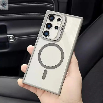 For Magsafe Hidden Holder Clear Case For Samsung Galaxy S25 S24 Ultra S22 Plus S23 FE Shockproof Magnetic Wirelesss Charge Cover - Ai - TechWorld