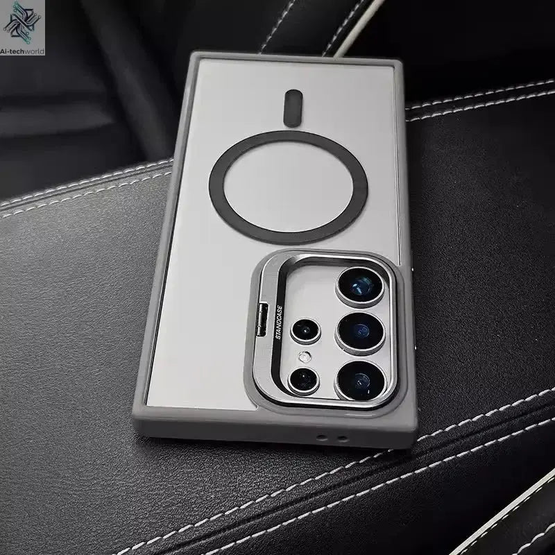 For Magsafe Hidden Holder Clear Case For Samsung Galaxy S25 S24 Ultra S22 Plus S23 FE Shockproof Magnetic Wirelesss Charge Cover - Ai - TechWorld