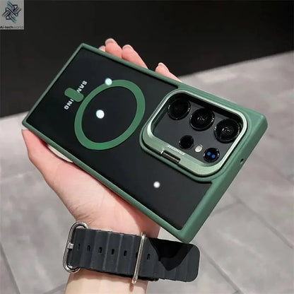 For Magsafe Hidden Holder Clear Case For Samsung Galaxy S25 S24 Ultra S22 Plus S23 FE Shockproof Magnetic Wirelesss Charge Cover - Ai - TechWorld