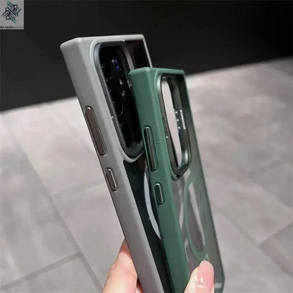 For Magsafe Hidden Holder Clear Case For Samsung Galaxy S25 S24 Ultra S22 Plus S23 FE Shockproof Magnetic Wirelesss Charge Cover - Ai - TechWorld