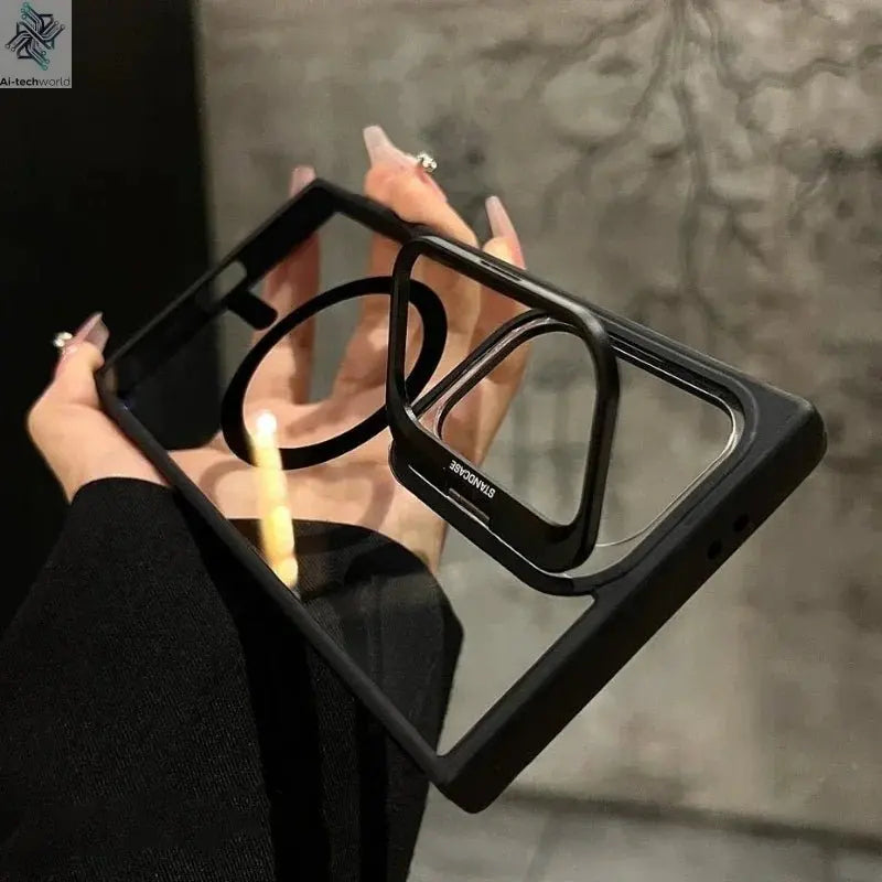 For Magsafe Hidden Holder Clear Case For Samsung Galaxy S25 S24 Ultra S22 Plus S23 FE Shockproof Magnetic Wirelesss Charge Cover - Ai - TechWorld