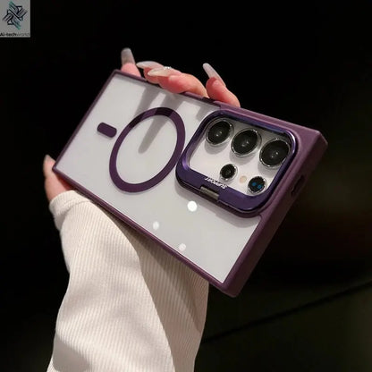 For Magsafe Hidden Holder Clear Case For Samsung Galaxy S25 S24 Ultra S22 Plus S23 FE Shockproof Magnetic Wirelesss Charge Cover - Ai - TechWorld