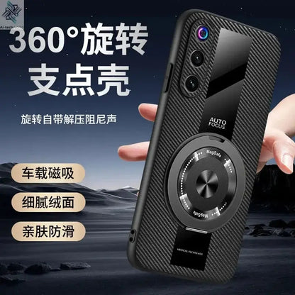 For Nubia Red Magic 10 Air Case Magnetic 360° Rotate Ring Holder PU Leather Silicone Back Cover For RedMagic 10 Air Shell Ai-TechWorld 