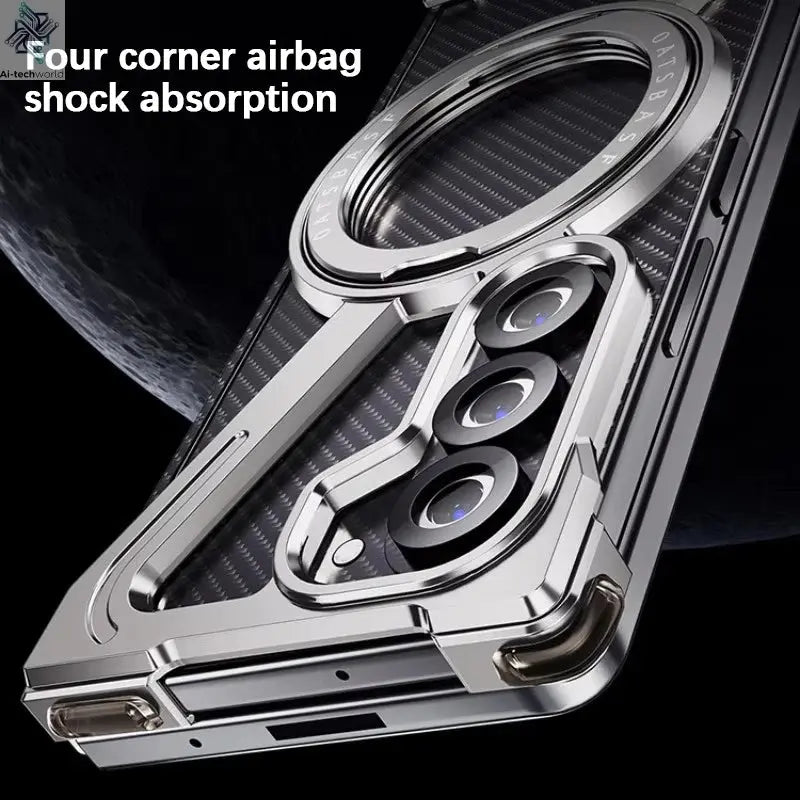 For Samsung Z Fold 7 6 5 Aluminum Alloy Frame 360° Magnetic Holder Magsafe Case For Galaxy Z Fold 6 Metal Frameless Bumper Cover Ai-TechWorld 