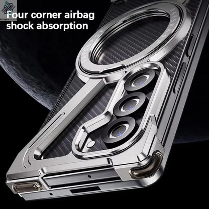 For Samsung Z Fold 7 6 5 Aluminum Alloy Frame 360° Magnetic Holder Magsafe Case For Galaxy Z Fold 6 Metal Frameless Bumper Cover Ai-TechWorld 