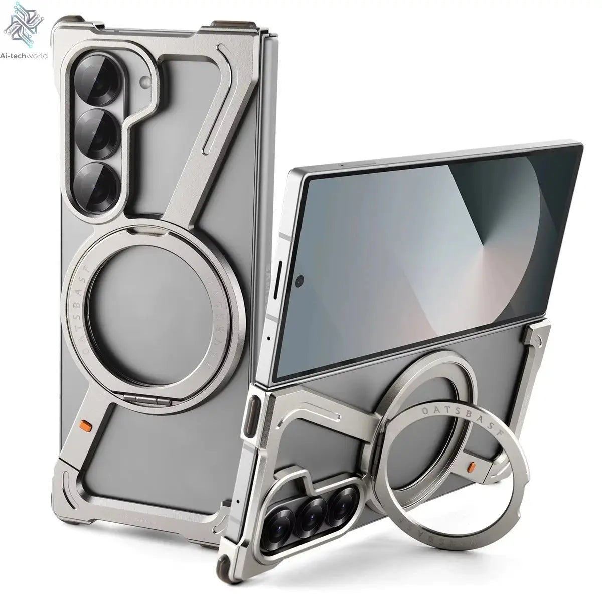 For Samsung Z Fold 7 6 5 Aluminum Alloy Frame 360° Magnetic Holder Magsafe Case For Galaxy Z Fold 6 Metal Frameless Bumper Cover Ai-TechWorld 