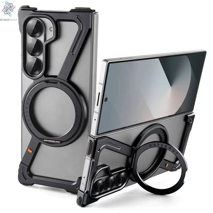 For Samsung Z Fold 7 6 5 Aluminum Alloy Frame 360° Magnetic Holder Magsafe Case For Galaxy Z Fold 6 Metal Frameless Bumper Cover Ai-TechWorld 