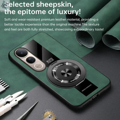 For VIVO V60 Lite Case New High-end Plain Leather 360 Rotating Stand Anti-drop Cover For VIVO V60 Anti-scratch Bumper Funda Ai-TechWorld 