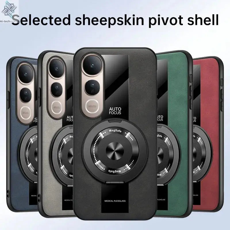 For VIVO V60 Lite Case New High-end Plain Leather 360 Rotating Stand Anti-drop Cover For VIVO V60 Anti-scratch Bumper Funda Ai-TechWorld 
