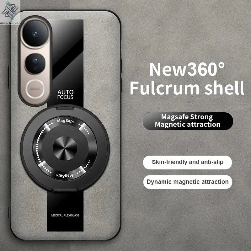 For VIVO V60 Lite Case New High-end Plain Leather 360 Rotating Stand Anti-drop Cover For VIVO V60 Anti-scratch Bumper Funda Ai-TechWorld 