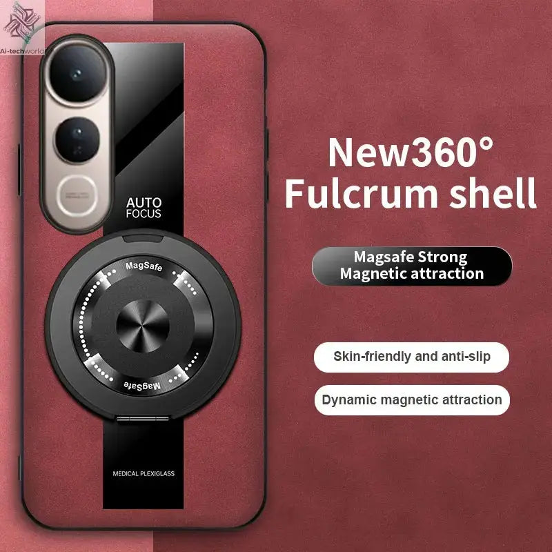 For VIVO V60 Lite Case New High-end Plain Leather 360 Rotating Stand Anti-drop Cover For VIVO V60 Anti-scratch Bumper Funda Ai-TechWorld 