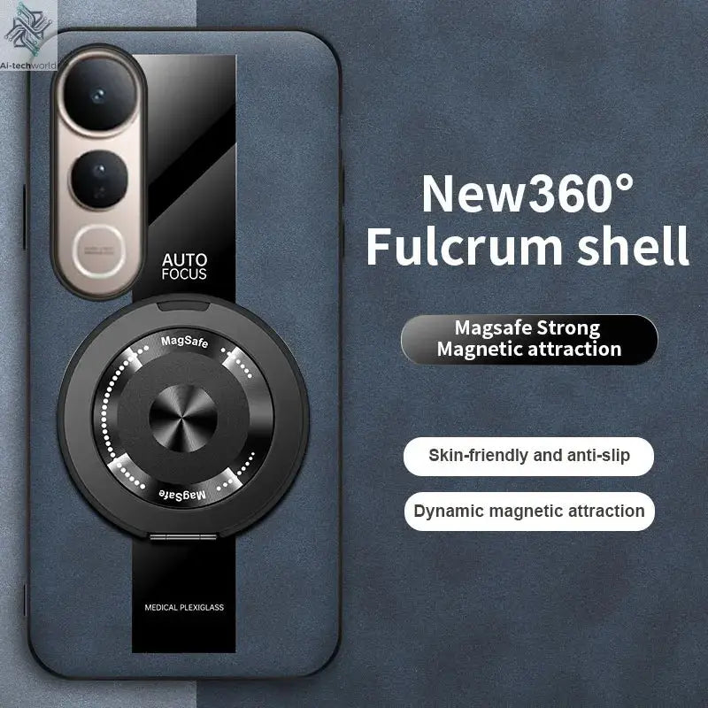 For VIVO V60 Lite Case New High-end Plain Leather 360 Rotating Stand Anti-drop Cover For VIVO V60 Anti-scratch Bumper Funda Ai-TechWorld 