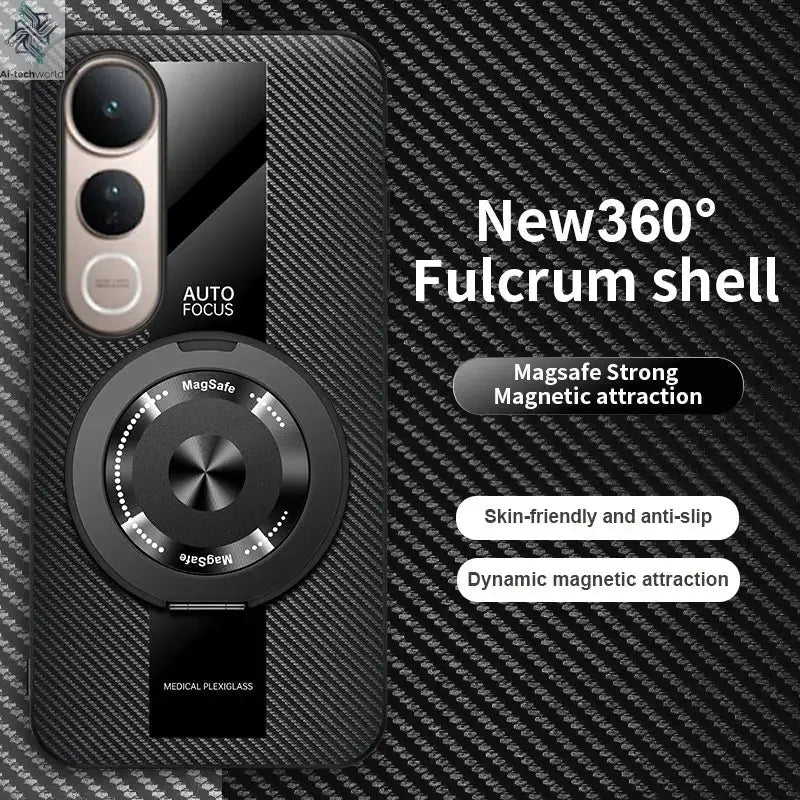 For VIVO V60 Lite Case New High-end Plain Leather 360 Rotating Stand Anti-drop Cover For VIVO V60 Anti-scratch Bumper Funda Ai-TechWorld 