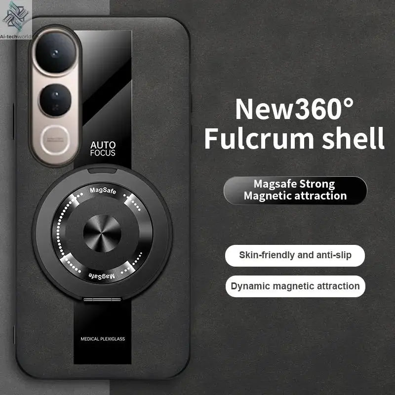 For VIVO V60 Lite Case New High-end Plain Leather 360 Rotating Stand Anti-drop Cover For VIVO V60 Anti-scratch Bumper Funda Ai-TechWorld 