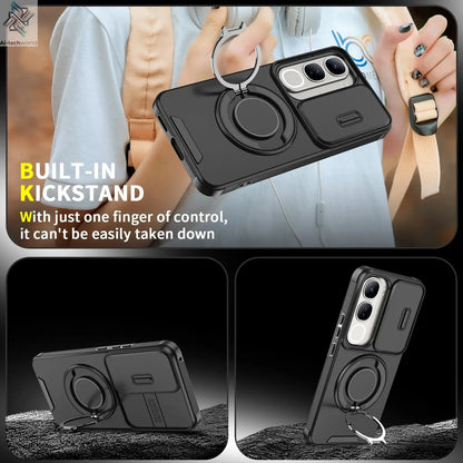 For Vivo V40 V50 V60 Lite Y200 S19 Pro Luxury lens sliding cover rotating ring phone case magnetic charging protective cover Ai-TechWorld 