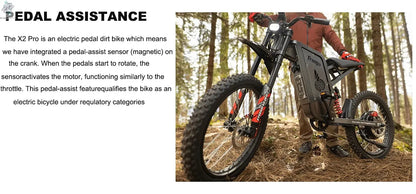 Four-Piston Hydraulic Brake Electric Dirt Bike 6000W Electric Motor 60V/30Ah 50MPH/7 Speed Off Road E-Bicycle Full Suspension Ai-TechWorld 