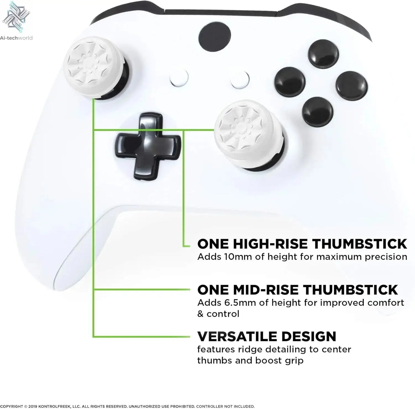Freek Galaxy Performance Thumb Grip Caps Silicone Analog Stick Caps Cover ONLY for Xbox Series X/S Controller High-Rise Silicone cap Ai-TechWorld 