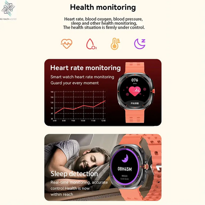 G.L Wear 2025 New Smartwatch for Men Heart Rate Monitoring Bluetooth Calling Fitness Tracking Pedometer Men's Smartwatch Ai-TechWorld 