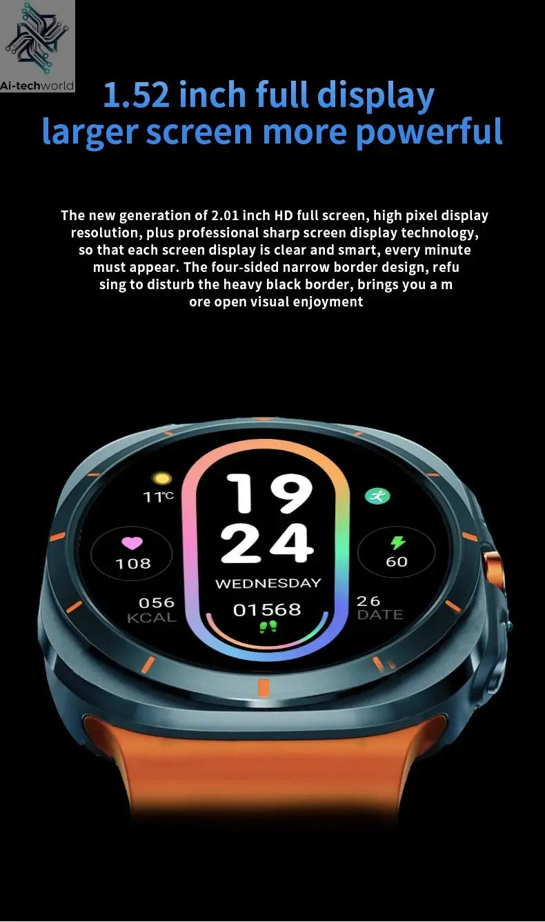 G.L Wear 2025 New Smartwatch for Men Heart Rate Monitoring Bluetooth Calling Fitness Tracking Pedometer Men's Smartwatch Ai-TechWorld 