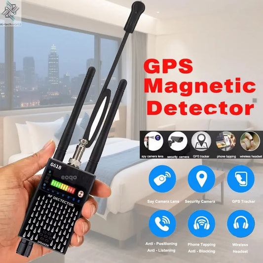 G618W G618 G318 Super Sensitive Detector Audio Buging Hidden Spy Camera Detector GSM GPS Full Range RF Laser Bug Zapper Detector Ai-TechWorld 