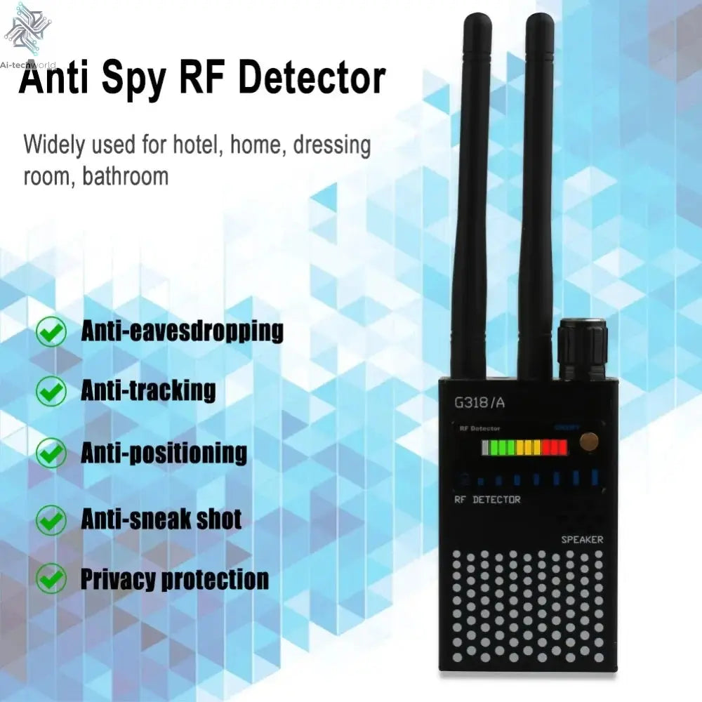 G618W G618 G318 Super Sensitive Detector Audio Buging Hidden Spy Camera Detector GSM GPS Full Range RF Laser Bug Zapper Detector Ai-TechWorld 