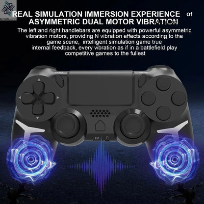 GAMINJA 6-axis Gyroscope Dual Vibration With touch pad Wireless Gamepad Bluetooth Controller For PS4 PS3 Console Computer PC Ai-TechWorld 