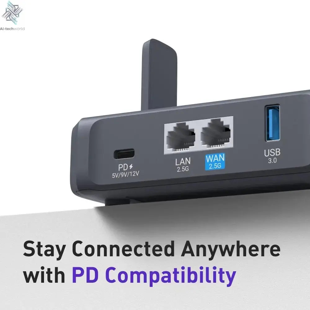 GL.iNet GL - BE3600( Slate 7) Wi - Fi 7 Router, Dual 2.5G Ports, Touch Screen, 3570Mbps Gaming Hotspot, VPN for Public & Hotel - Ai - TechWorld