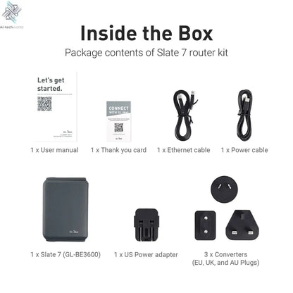 GL.iNet GL - BE3600( Slate 7) Wi - Fi 7 Router, Dual 2.5G Ports, Touch Screen, 3570Mbps Gaming Hotspot, VPN for Public & Hotel - Ai - TechWorld