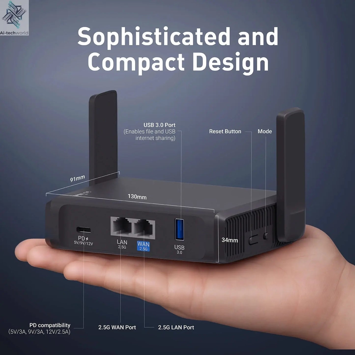 GL.iNet GL - BE3600( Slate 7) Wi - Fi 7 Router, Dual 2.5G Ports, Touch Screen, 3570Mbps Gaming Hotspot, VPN for Public & Hotel - Ai - TechWorld