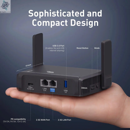 GL.iNet GL - BE3600( Slate 7) Wi - Fi 7 Router, Dual 2.5G Ports, Touch Screen, 3570Mbps Gaming Hotspot, VPN for Public & Hotel - Ai - TechWorld