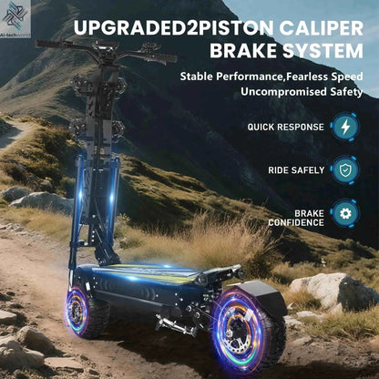 GLEERIDE A7 MAX 13" Off-road Electric Scooter 2*5000W Motors 72V 50Ah Battery Ai-TechWorld 