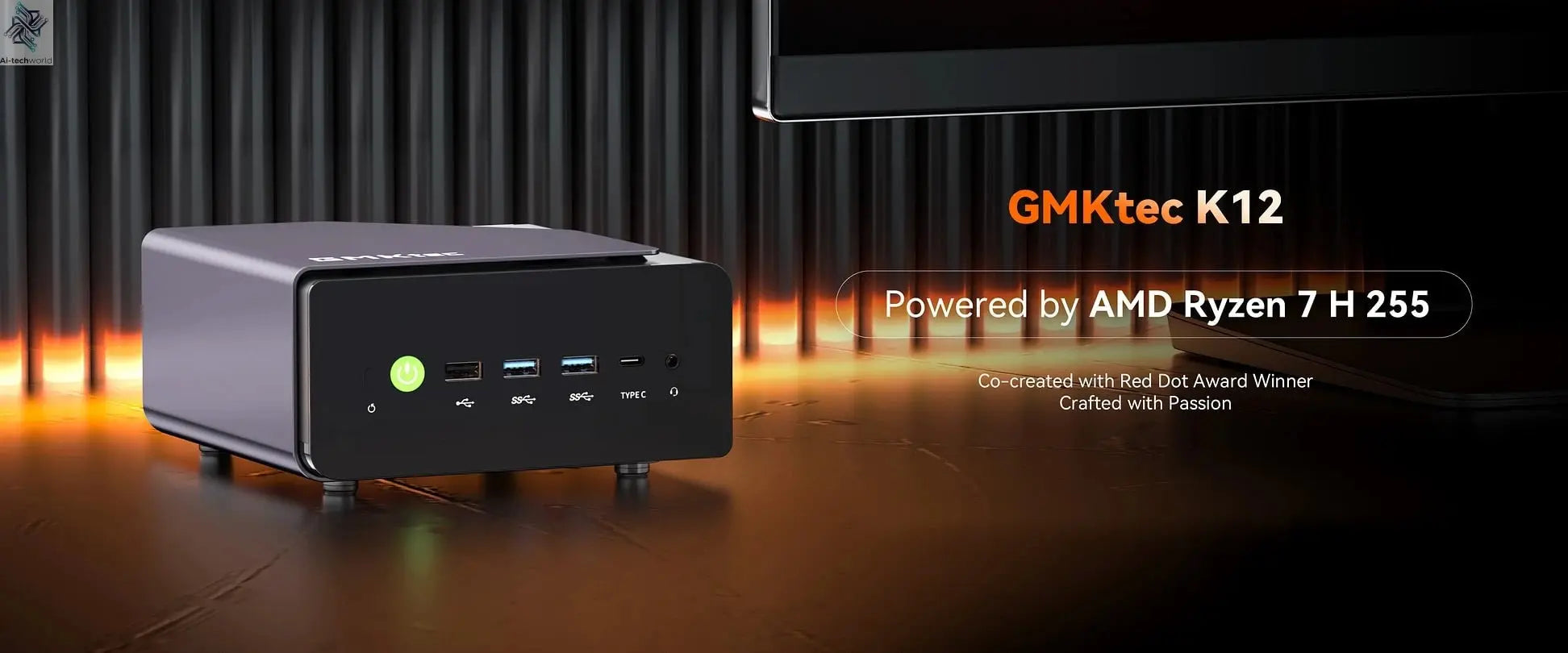 GMKtec K12 Gaming Mini PC AMD Ryzen 7 H 255(Upgraded 8745HS) Windows 11 Pro Desktop Mini Computers Barebone WiFi 6E/BT5.2, USB-C Ai-TechWorld 