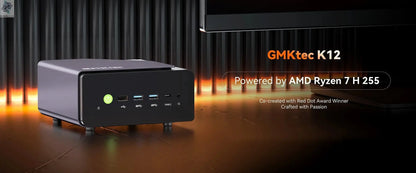 GMKtec K12 Gaming Mini PC AMD Ryzen 7 H 255(Upgraded 8745HS) Windows 11 Pro Desktop Mini Computers Barebone WiFi 6E/BT5.2, USB-C Ai-TechWorld 